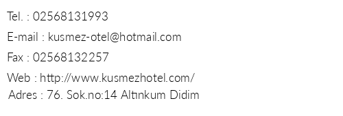 Ksmez Hotel telefon numaralar, faks, e-mail, posta adresi ve iletiim bilgileri